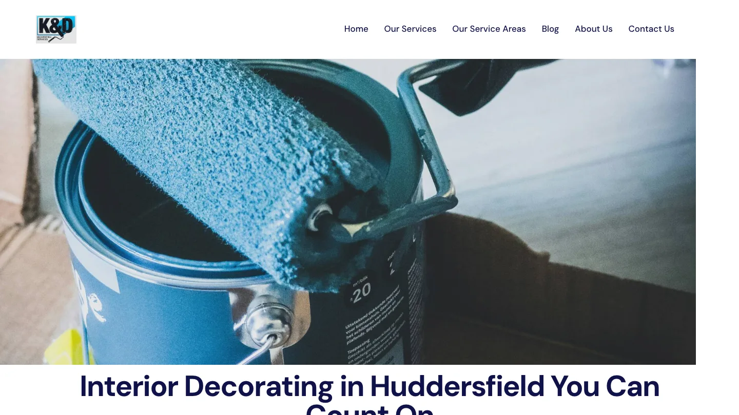 K&D Decorating website homepage