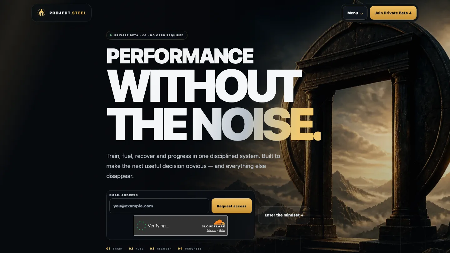 Project Steel website homepage